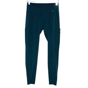 Arcteryx M Womens Oriel Leggings Dark Teal Skinny Pockets Mid Rise